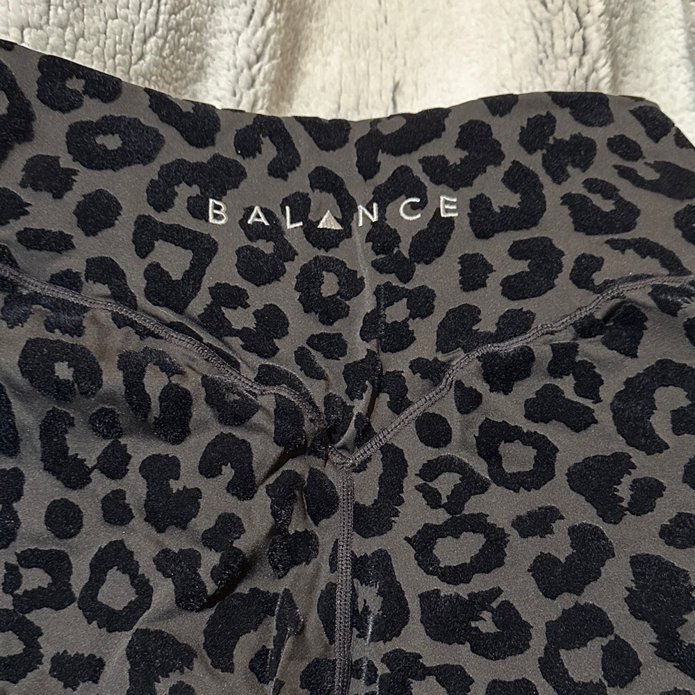 Balance Athletica Leopard Print Leggings - Black and Gray